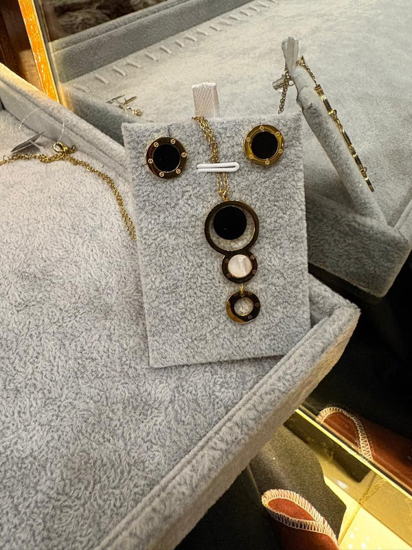 Cartier Triple Round Locket Set – Black & White Edition