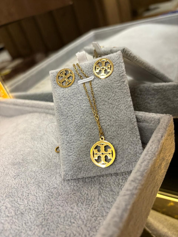 Tory Round Locket Set – Gold Edition