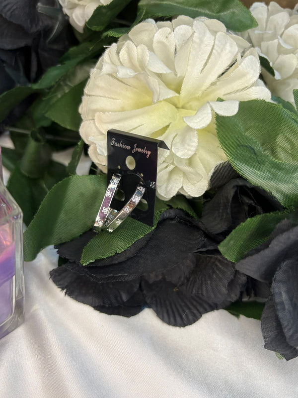 Crystal Ear Hoops – Silver Edition